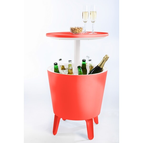 Keter Cool Bar Indoor Outdoor Patio Beverage Cooler and Bar PopUp Side Table