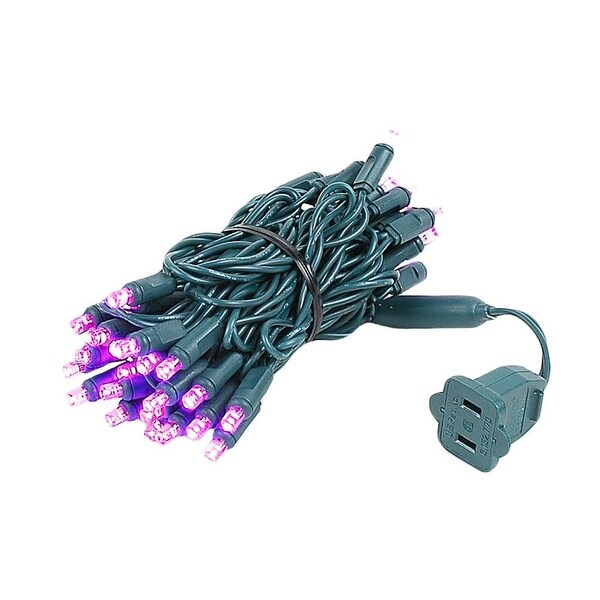 50 Light LED Christmas Mini Light Set，Patio Lights，Warm White，Green Wire，11’