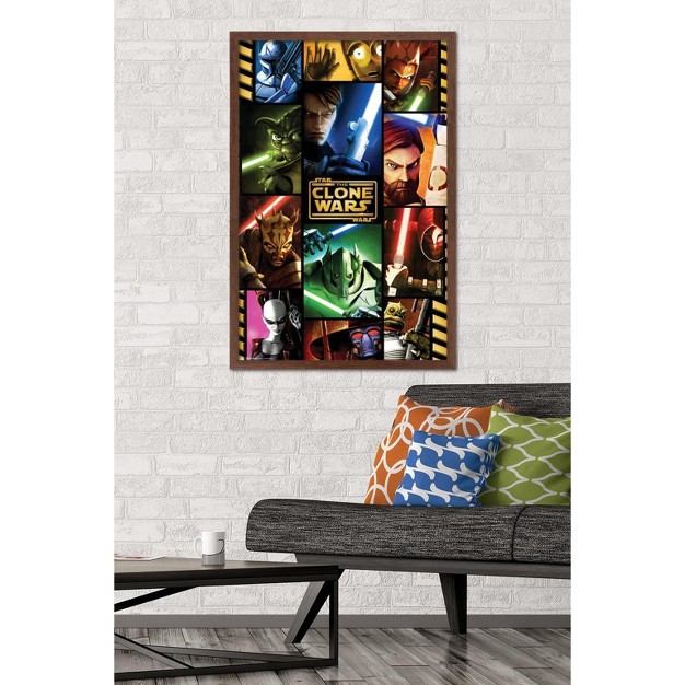 Trends International Star Wars The Clone Wars Grid Framed Wall Poster Prints