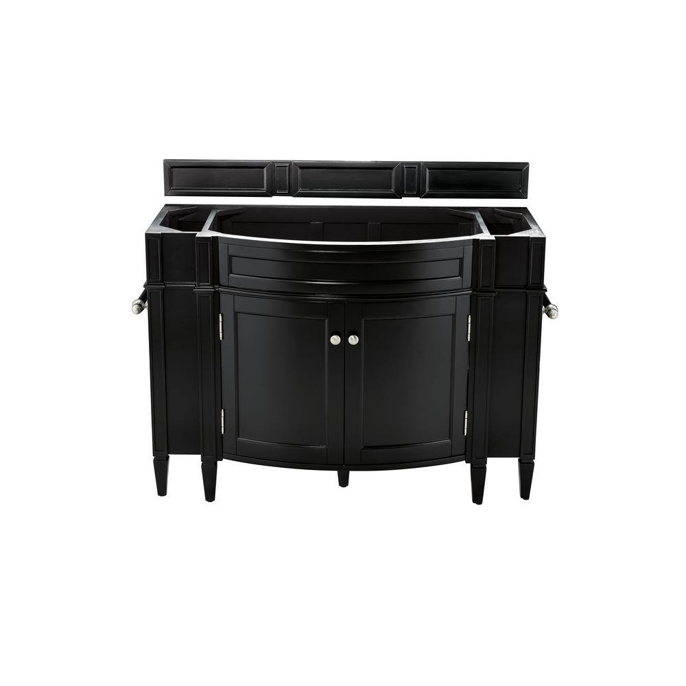 James Martin Vanities Brittany 46.5 in. W x 23 in. D x 32.8 in. H Single Bath Vanity Cabinet Without Top in Black Onyx 650-V46-BKO