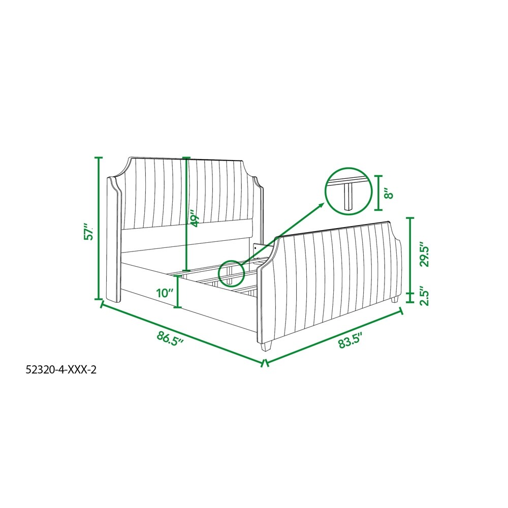 Addison King Channel Tufted Panel Bed Frame