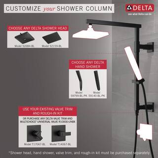 Delta Emerge 18 in. Angular Modern Column Shower Bar in Matte Black 58410-BL