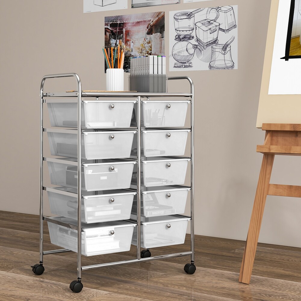 10 Drawer Rolling Storage Cart