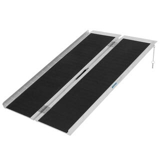 Karl home 4 ft. Portable Aluminum Folding Ramp Suitable Compatible with Wheelchair Mobile Scooters Steps Home Stairs Doorways 721920939927