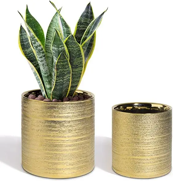 Counter Decoration Centerpiece planter Industrial look Antique Gold Plated Rustic iron planter Hot Selling eco material