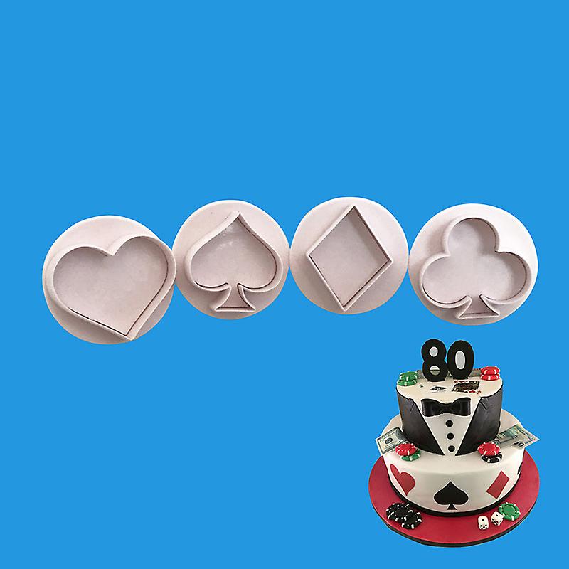 Poker Styling Diy Baking Mold - 4pcs/set