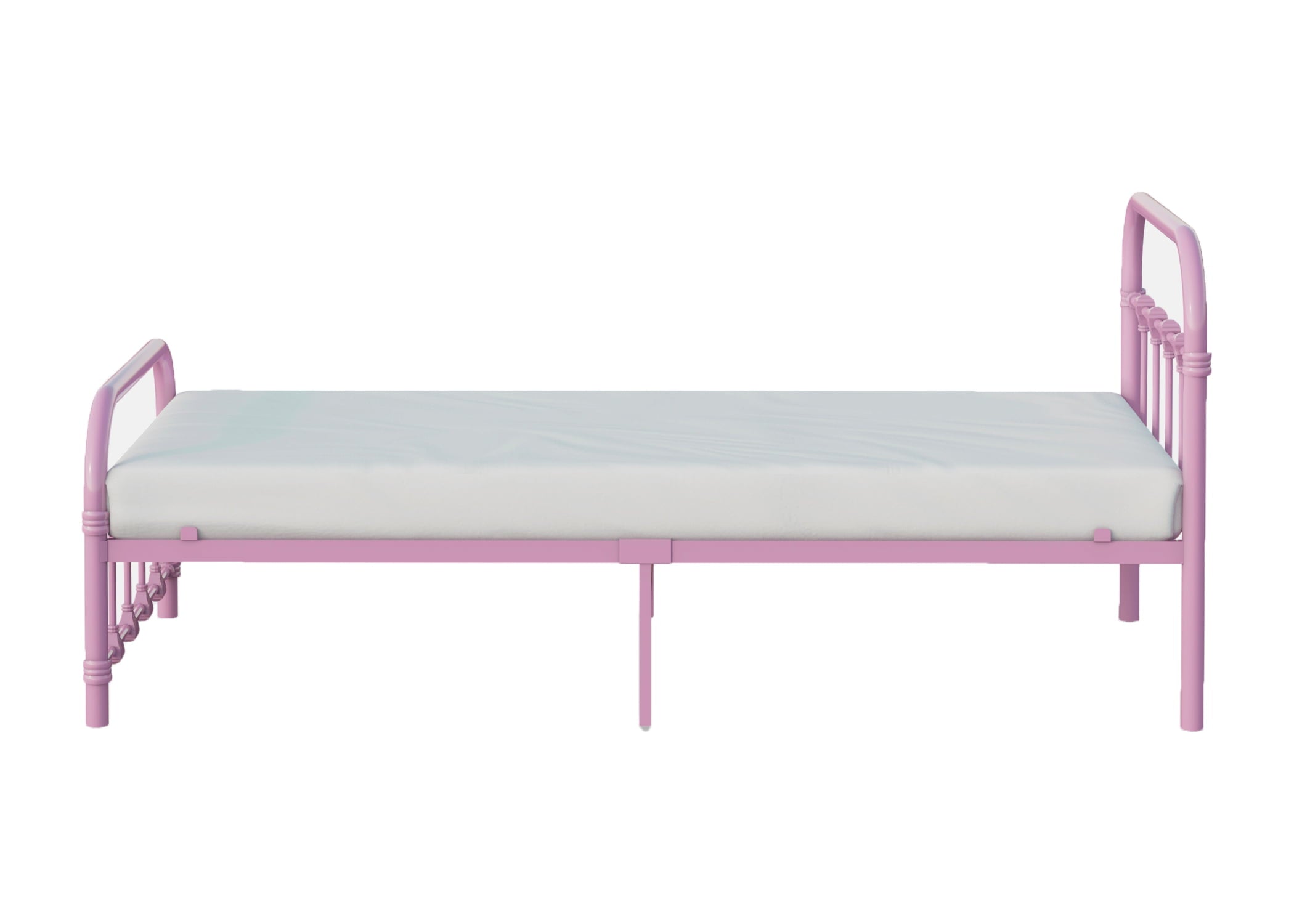 BK Furniture Melissa Metal Bed, Twin, Pink