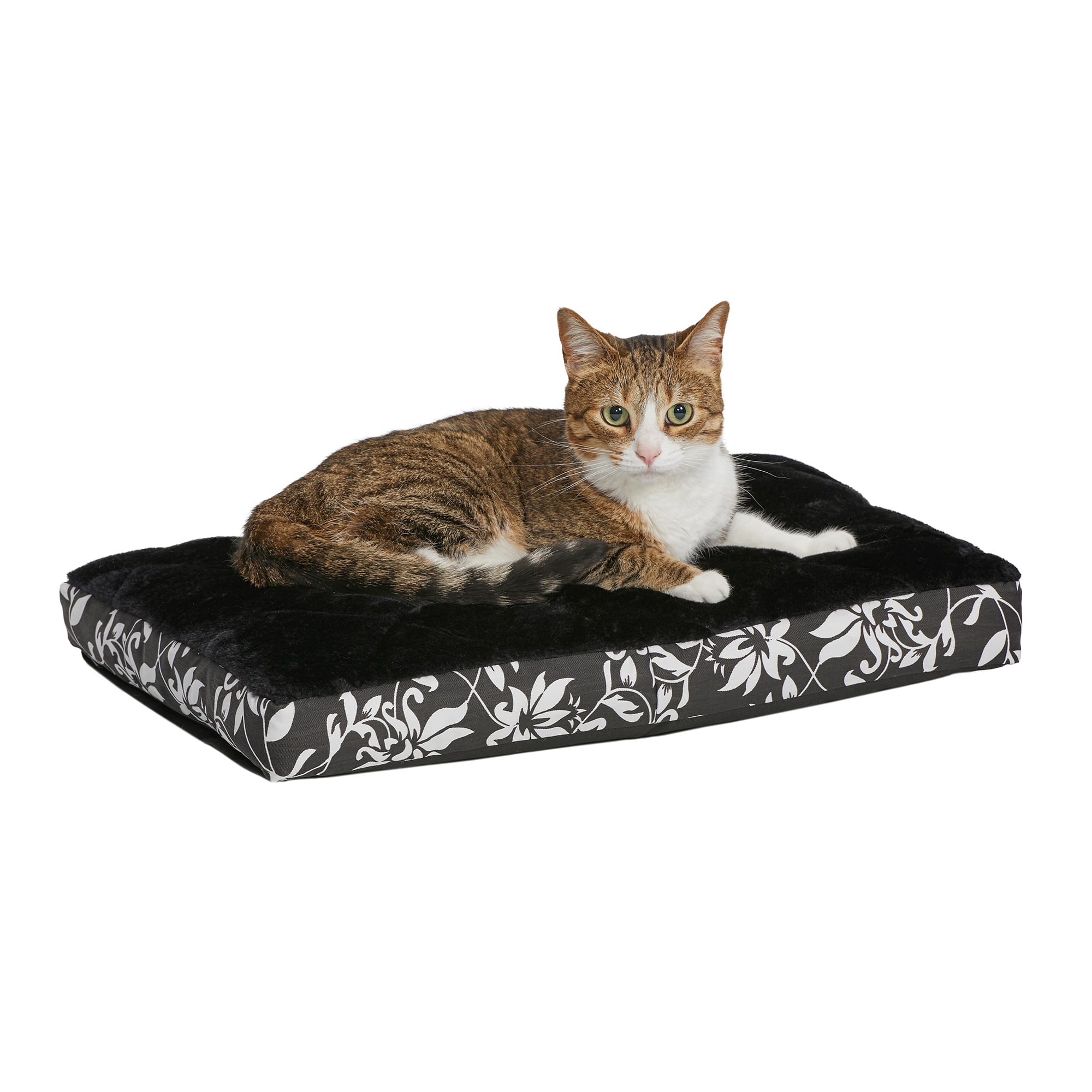 Midwest Quiet Time Couture Carlisle Mattress Black Floral Dog Bed， 22