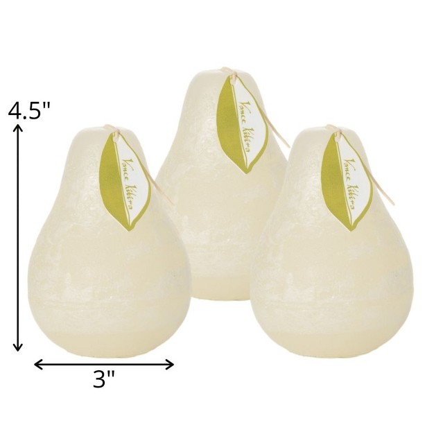 Melon White Pear Candles Set Of 3