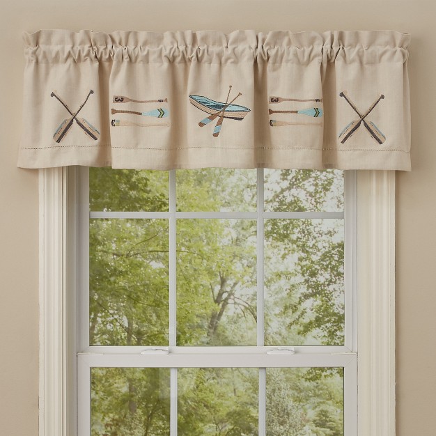 Park Designs Beige Embroiderd Paddles Lined Valance 14x60