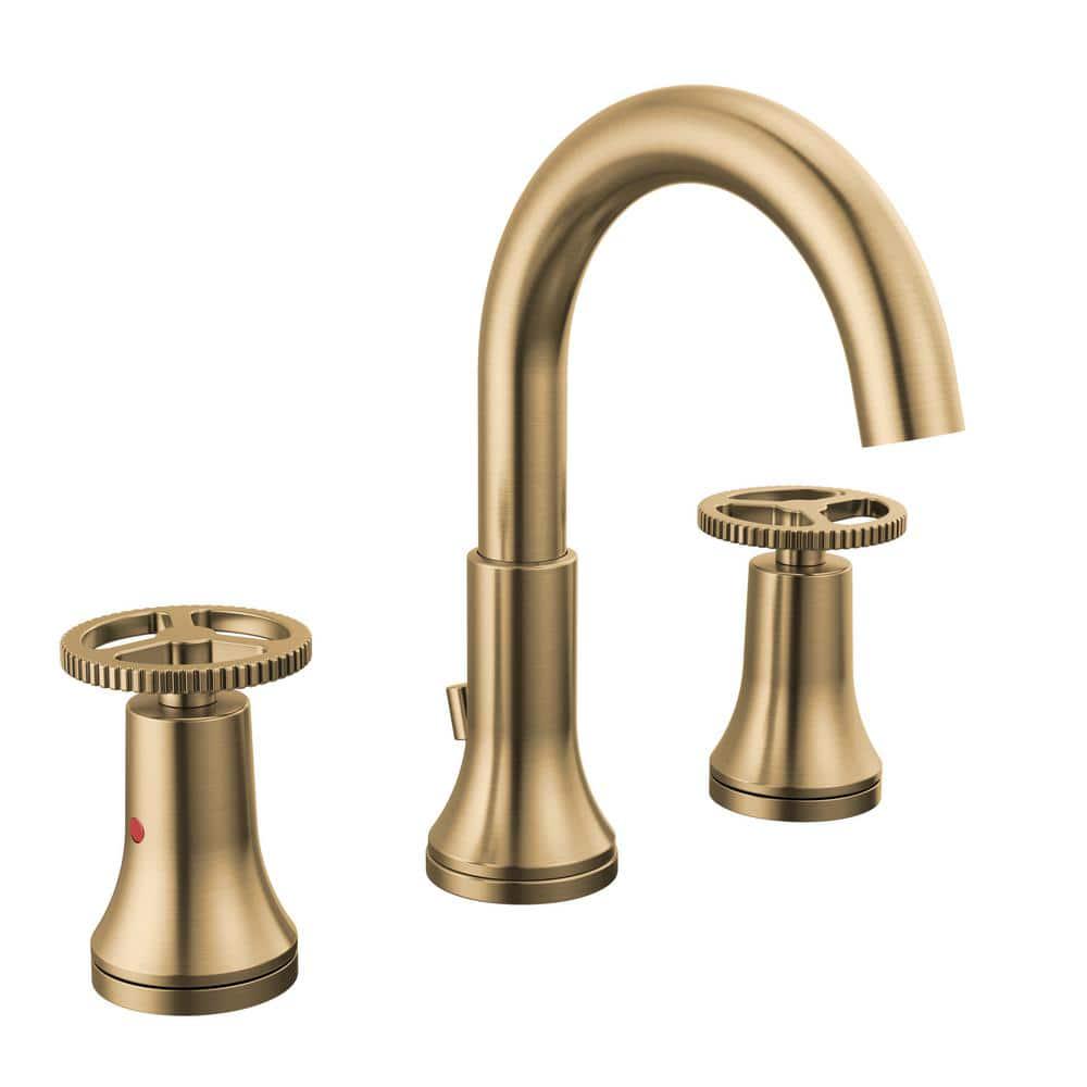 Delta Trinsic Wheel 8 in Widespread 2Handle Bathroom Faucet in Champagne Bronze