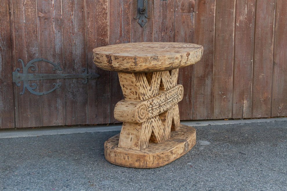 Rare Oversize Oxidize Wood Ashanti Table   Southwestern   Side Tables And End Tables   by De cor  Houzz