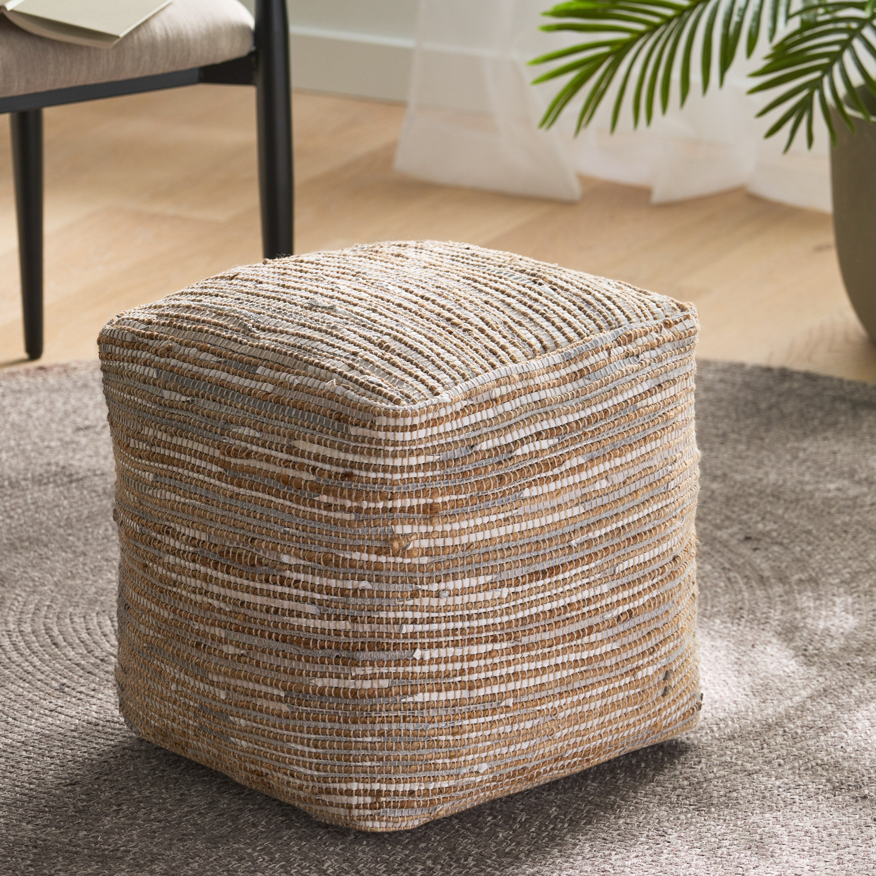 Colbert Handcrafted Boho Cube Pouf