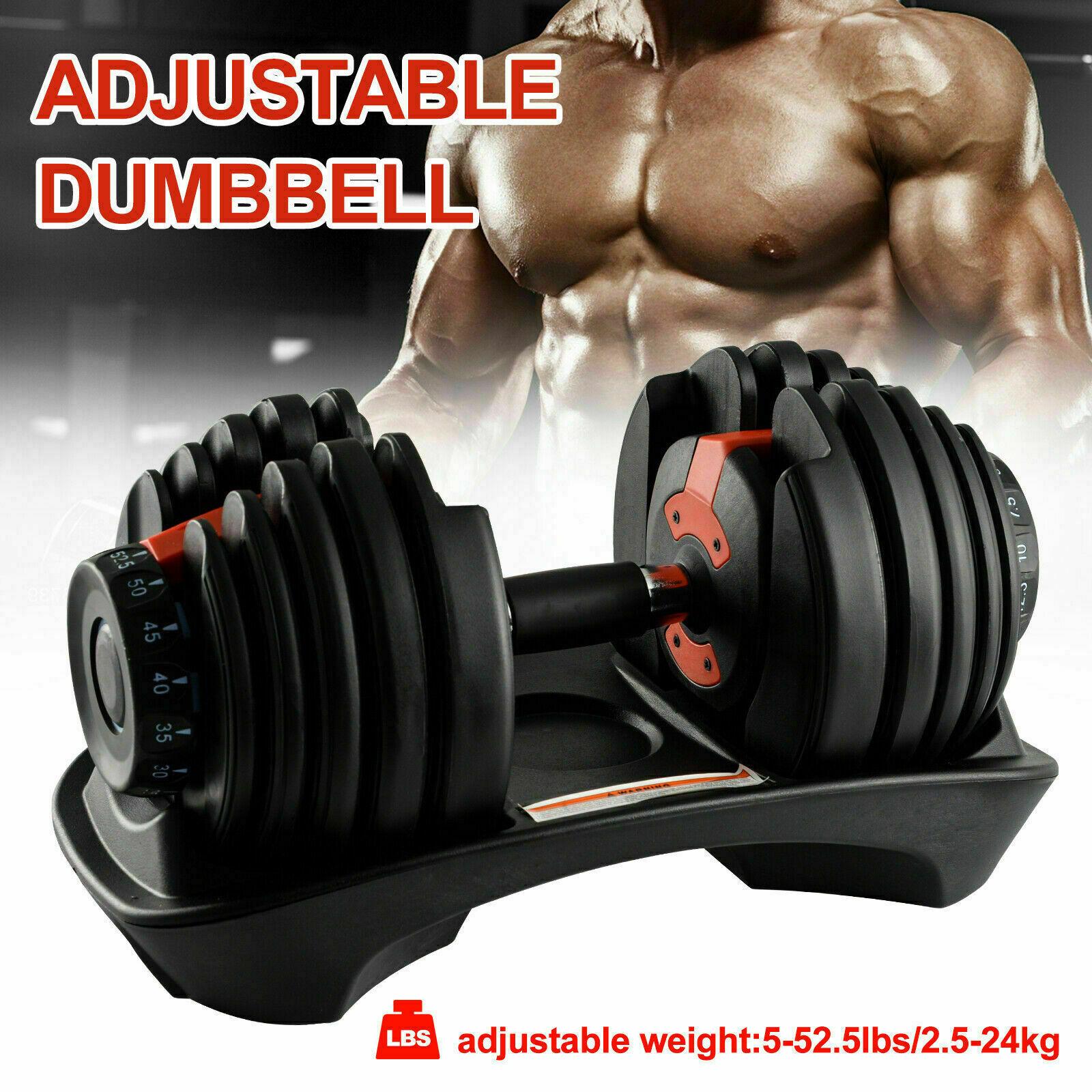 2 Pcs Adjustable Dumbbell Weight Select 552 Fitness Workout Gym Dumbbells sync