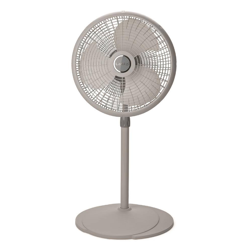 Lasko Performance Adjustable-Height 16 in. 3 Speed Grey Oscillating Pedestal Fan 2526