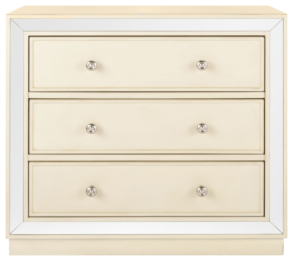 Rolanda 3 Drawer Chest Antique Beige   Modern   Accent Chests And Cabinets   by Virgil Stanis Design  Houzz