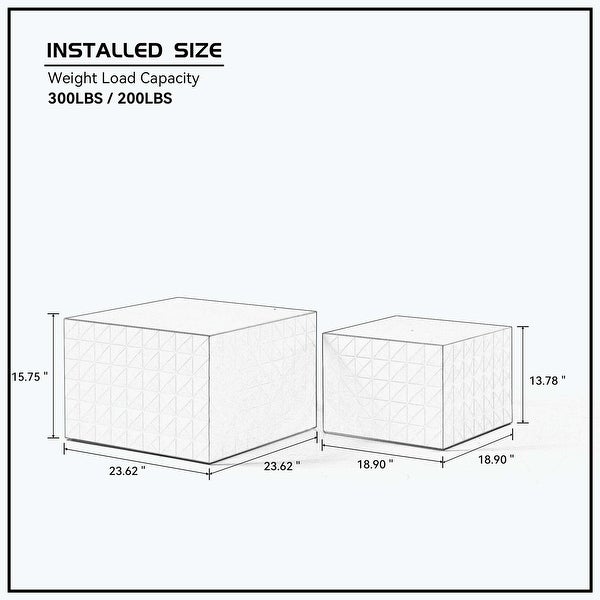 Square Coffee Table Set of 2 for Living Room/Leisure Area