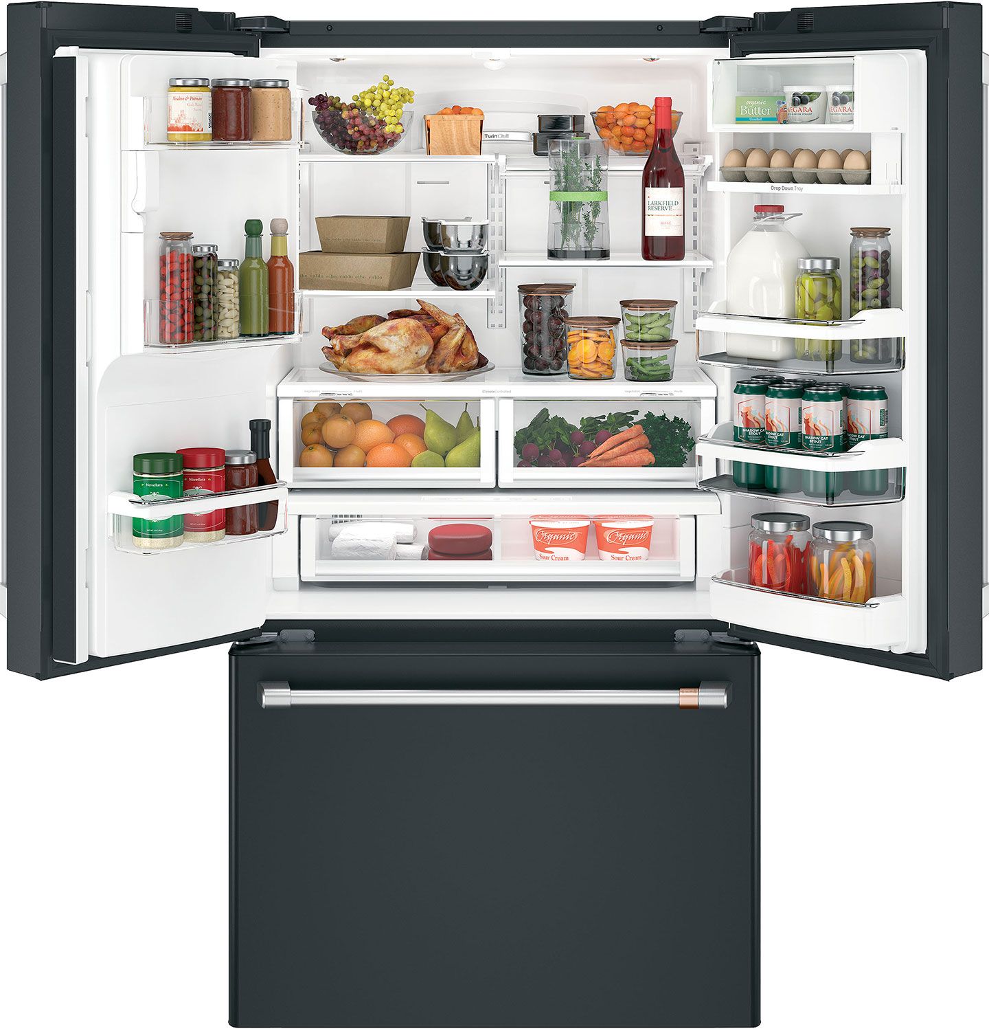 Cafe ADA 22.2 Cu. Ft. Matte Black Smart Counter-Depth French Door Refrigerator With Hot Water Dispenser