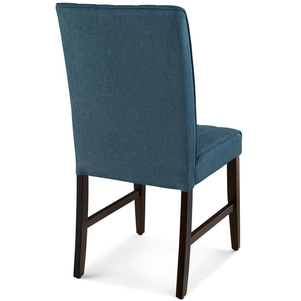 MODWAY Motivate Blue Channel Tufted Upholstered Fabric Dining Side Chair (Set of 2) EEI-3333-BLU