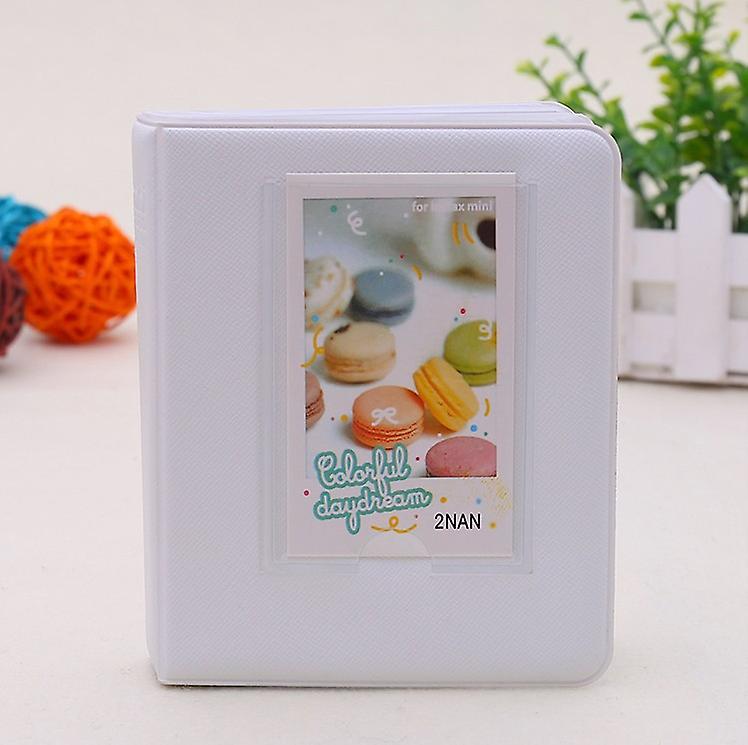 64 Pocket Mini Photo Album， Suitable For Fuji Instax Mini 7s 8 8+ 9 25 26 50s 70 90 Instant Camera And Business Card (16 Pages)-white.