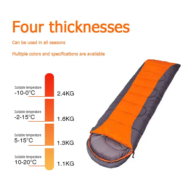 Camping Hiking Travel Waterproof Polyester Cloth Portable Folding 4 Seasons Winter Sleeping Bag