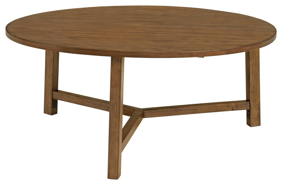 Alaterre 44 inch Newbury Round Coffee Table  Pecan   Modern   Coffee Tables   by Trademark Global  Houzz