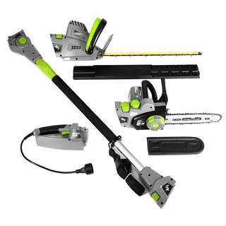 Earthwise 8 in. 7 Amp Electric Chainsaw and 18 in. 4.5 Amp Hedge Trimmer with Pole Attachment (4-Tools in-1) CVP41810