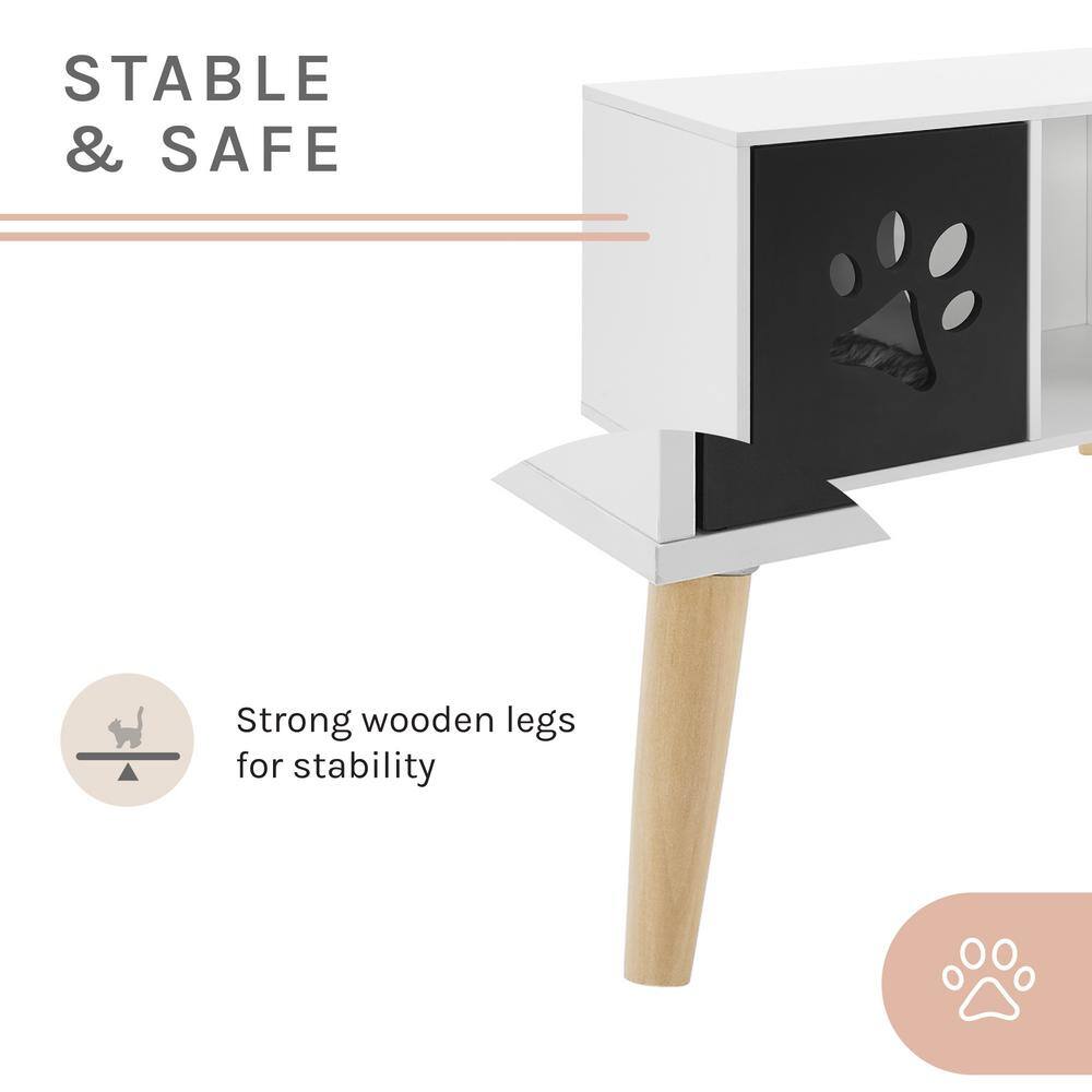 Sam's Pets Convertible 22 in. Black and White Cat Tree End Table SP-CT1265BW