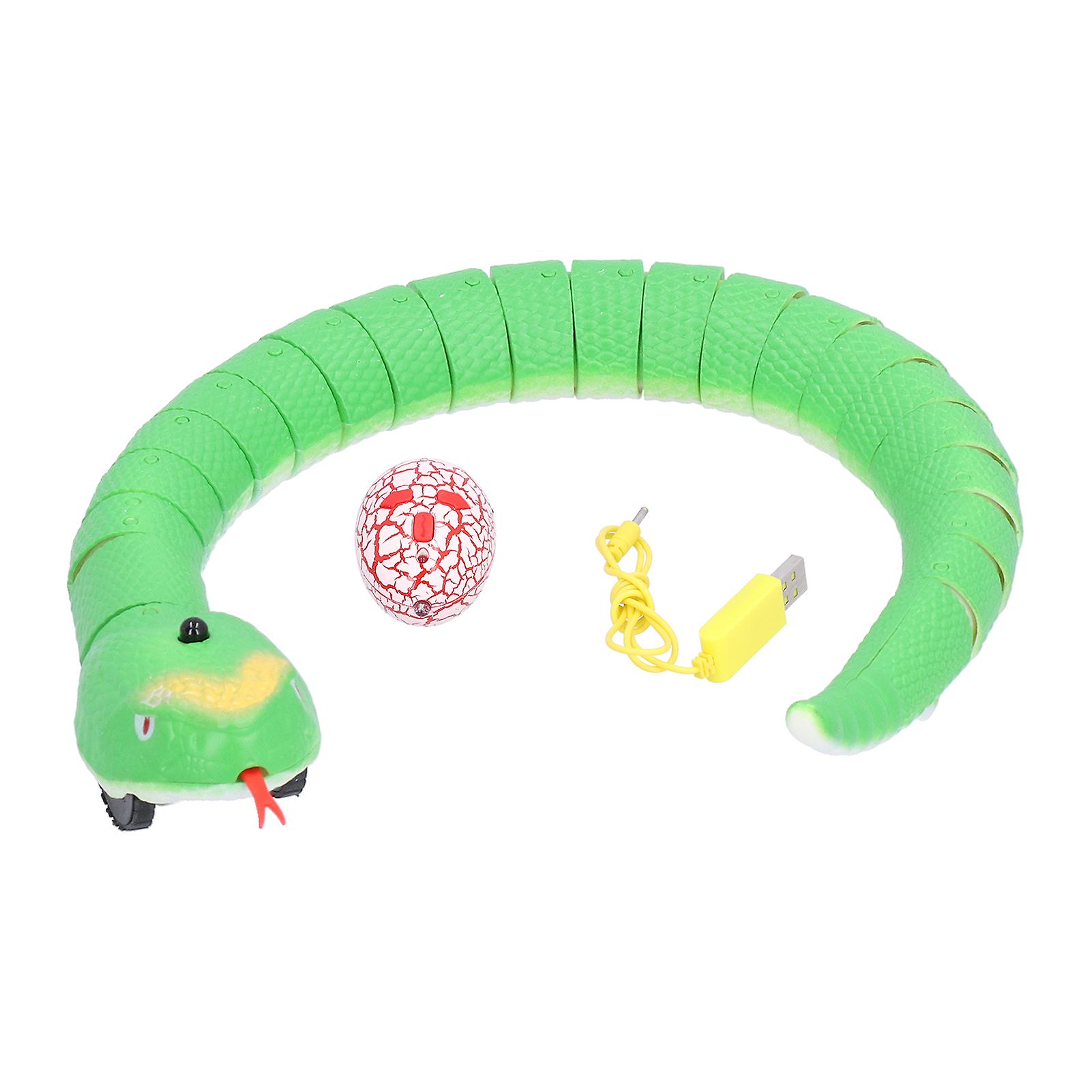 Infrared Remote Control Rattle Snake Batterypowered Robotic Snake Toy Kids Animal Prank Toygreen