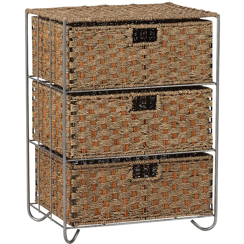 Household Essentials Seagrass Rattan 3-Drawer Chest