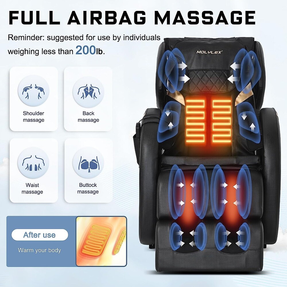 Zero Gravity Motion Massage Recliner for Parents  Full Body Air Pressure Massage Chair Recliner with Heating and moving Roller