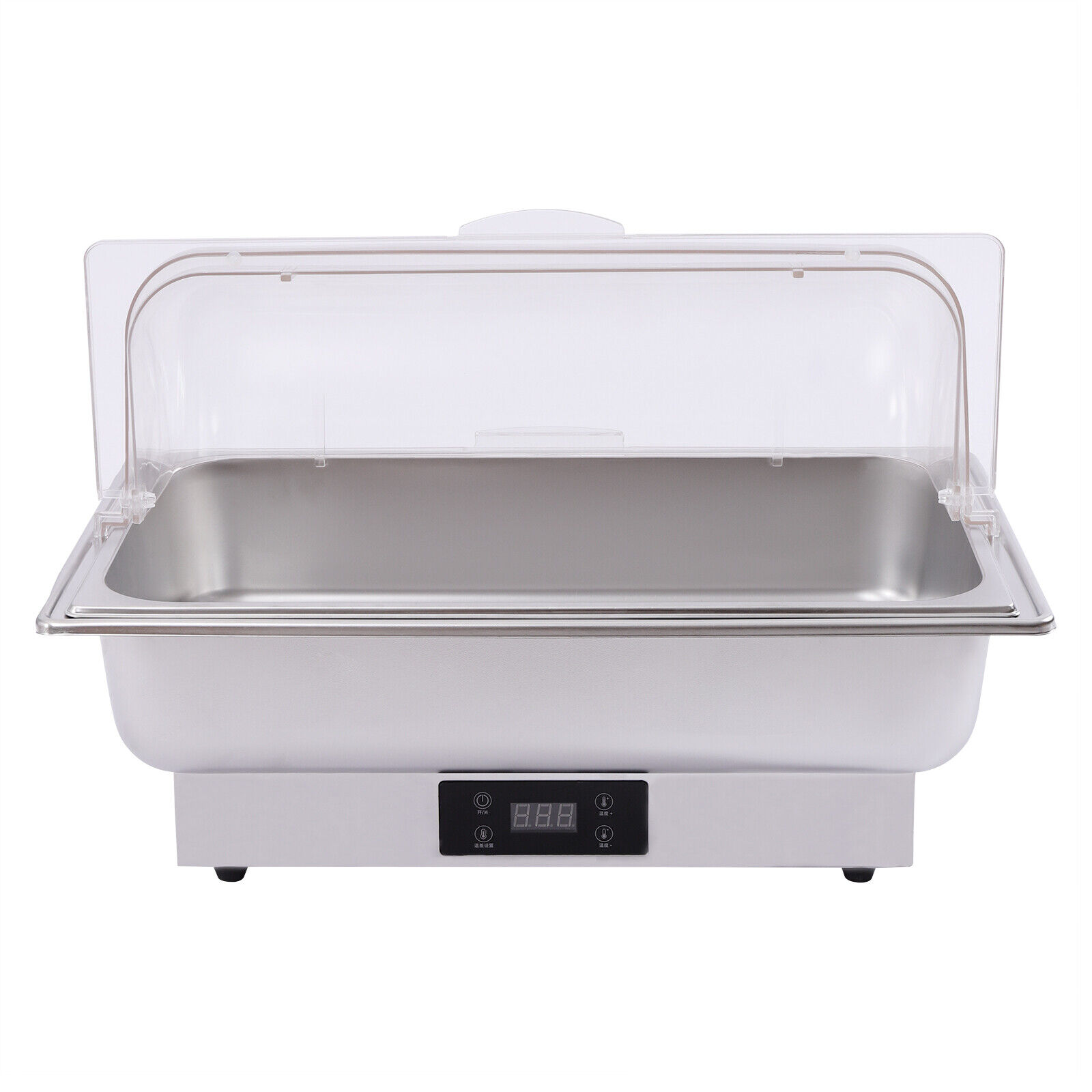 14L/14QT Anti-dry Electric Chafing Dish Stainless Steel+PC Buffet Stove 30℃-90℃ Electric Chafing Dish Set Stainless Steel+PC 110V w/ Food Trays 14L/14QT