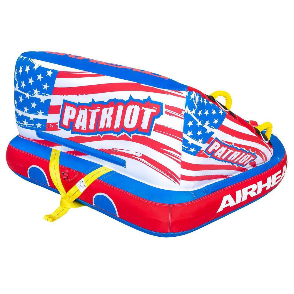 Airhead Patriot 2-Person Towable Kwik-Connect Chariot Style Tube with Tow Rope 53-2213-VMI19 + 57-1522