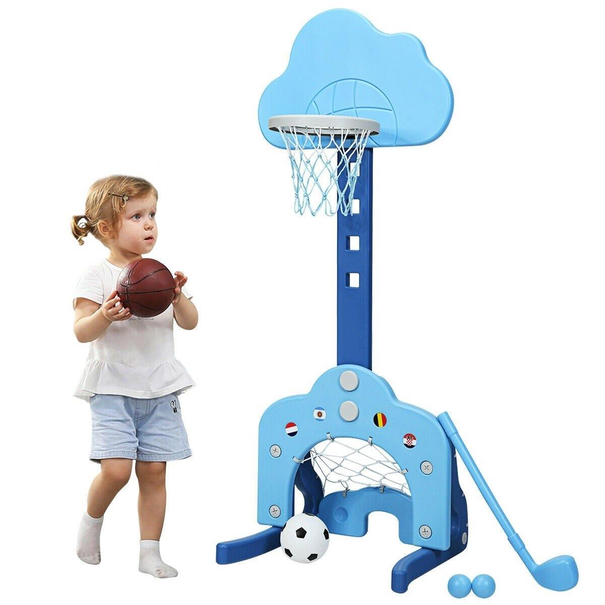 Costzon Kids Basketball Hoop, Toddler Sports Activity Center w/ 5 Adjustable Height Levels