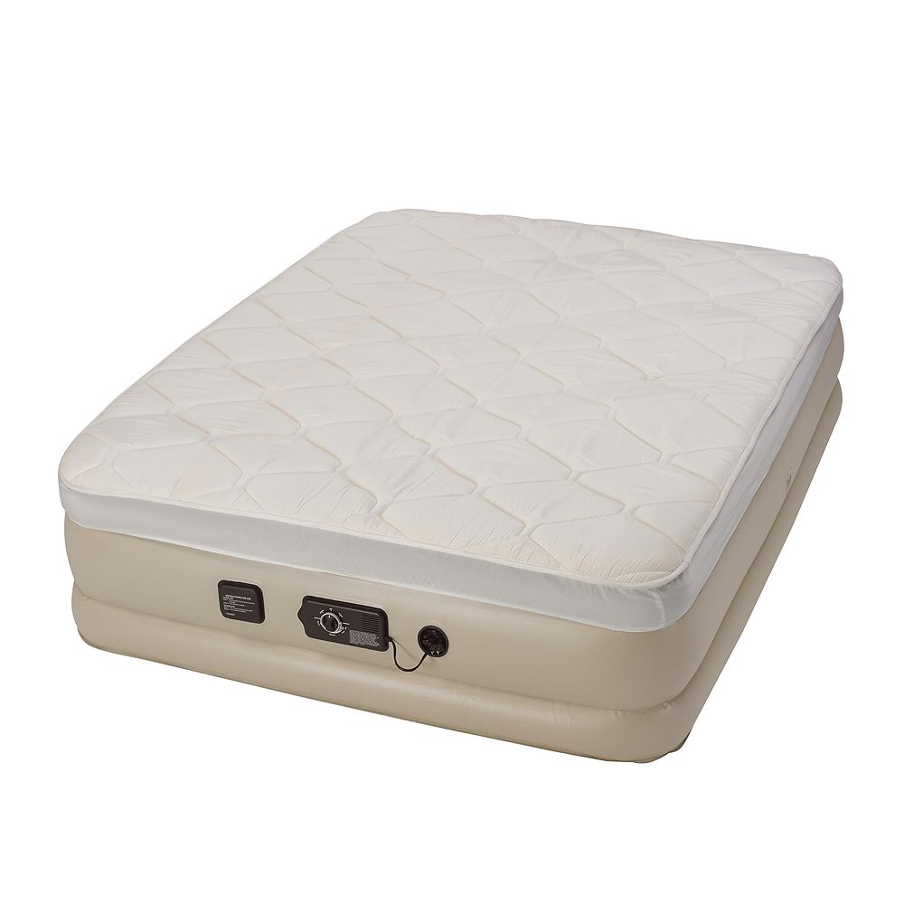 Serta? Raised 18-in Queen Pillow Air Mattress and Internal Never Flat Pump