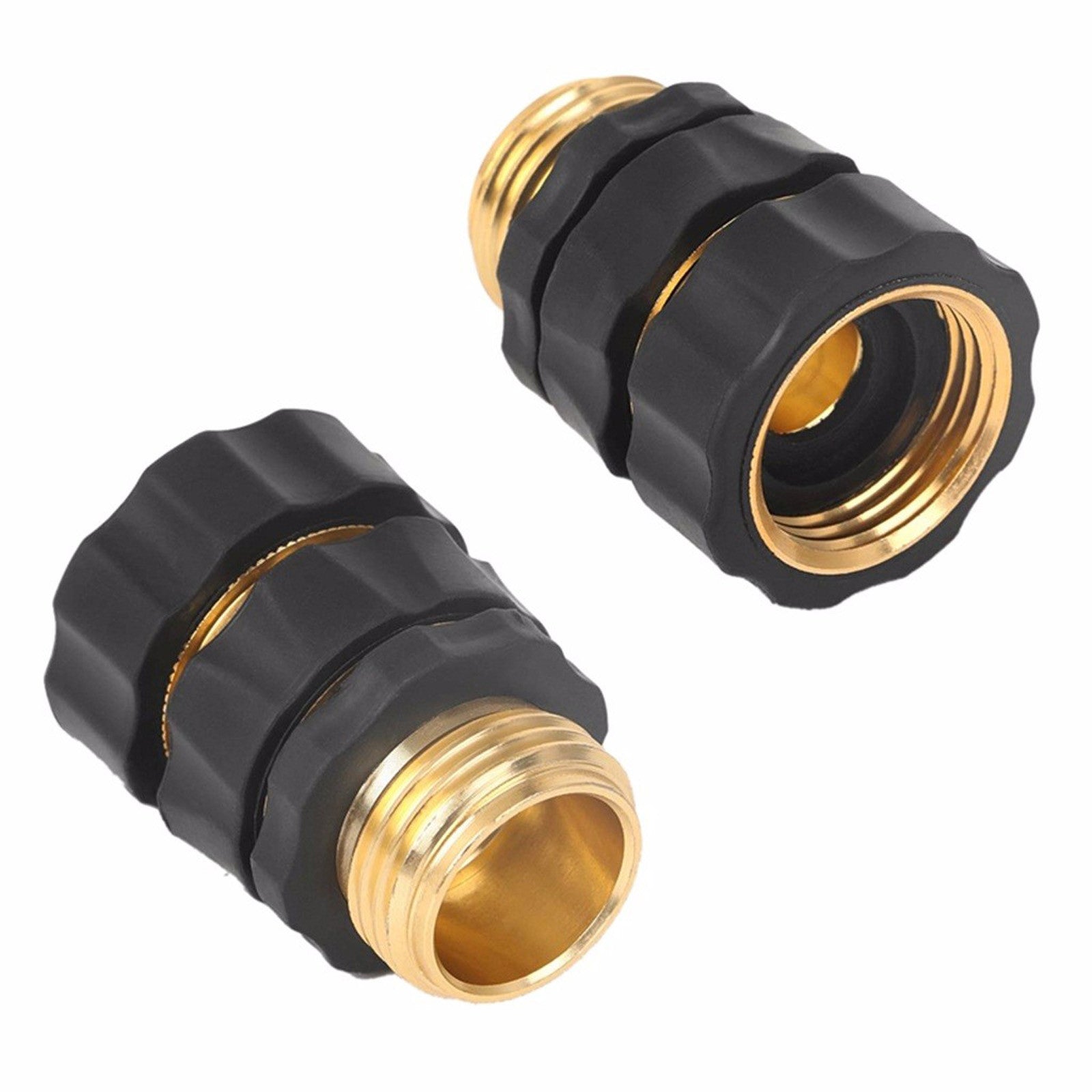 Pompotops 3/4 Inch Garden Hose Fitting Quick Connector Male and Female Set， 2 Set