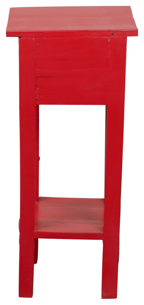 Sunset Trading Cottage Narrow Side Table  Distressed  Red   Farmhouse   Side Tables And End Tables   by VirVentures  Houzz