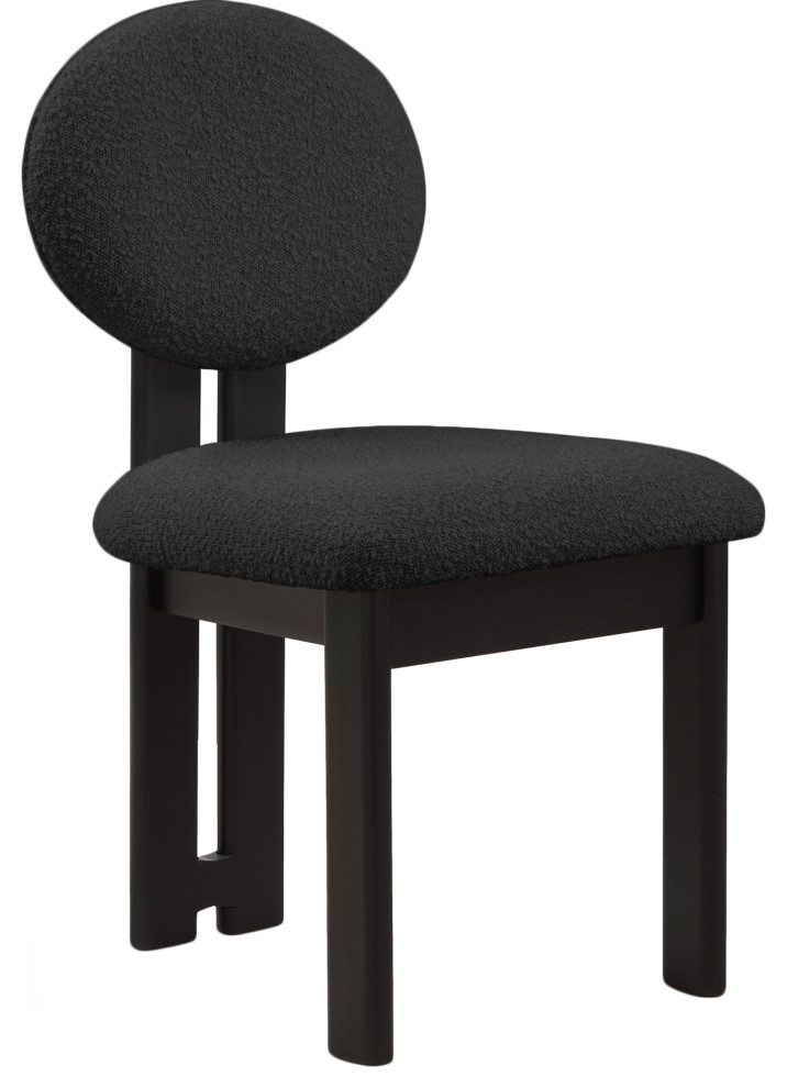 Napa Black Boucle Fabric Dining Chair  Set of 2   Transitional   Dining Chairs   by Meridian Furniture  Houzz