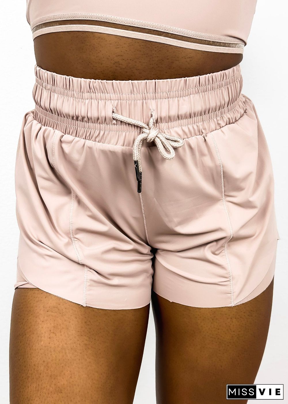 Drawstring Waist Lined Active Shorts