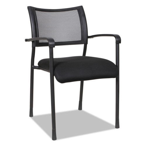 Alera Eikon Series Stacking Mesh Guest Chair， Supports Up to 275 lb， Black， 2/Carton (EK43ME10B)