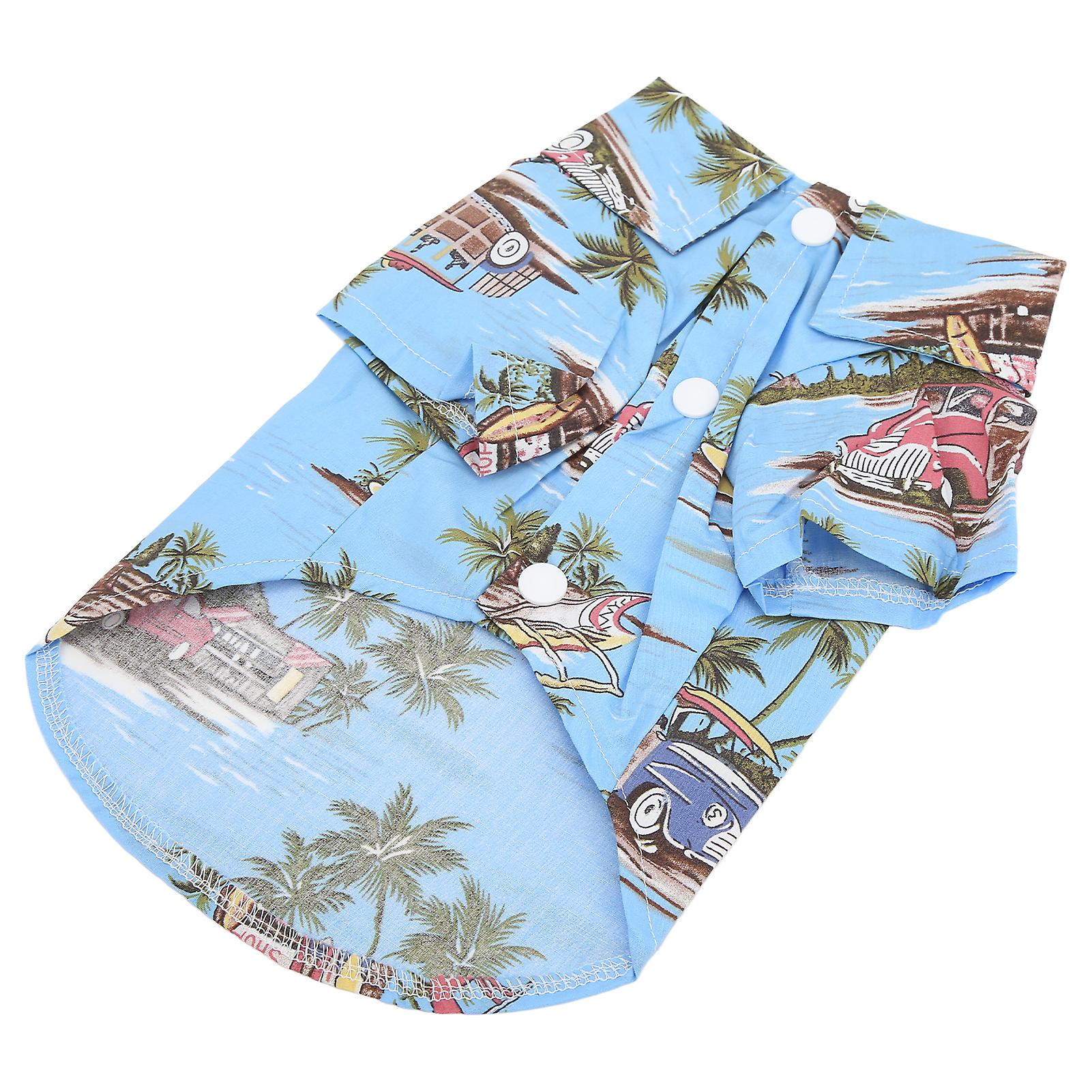 Pet Hawaiian Shirt Cool Breathable Hawaiian Beach Print Dog Summer Camp T Shirt For Dogs And Catsxl