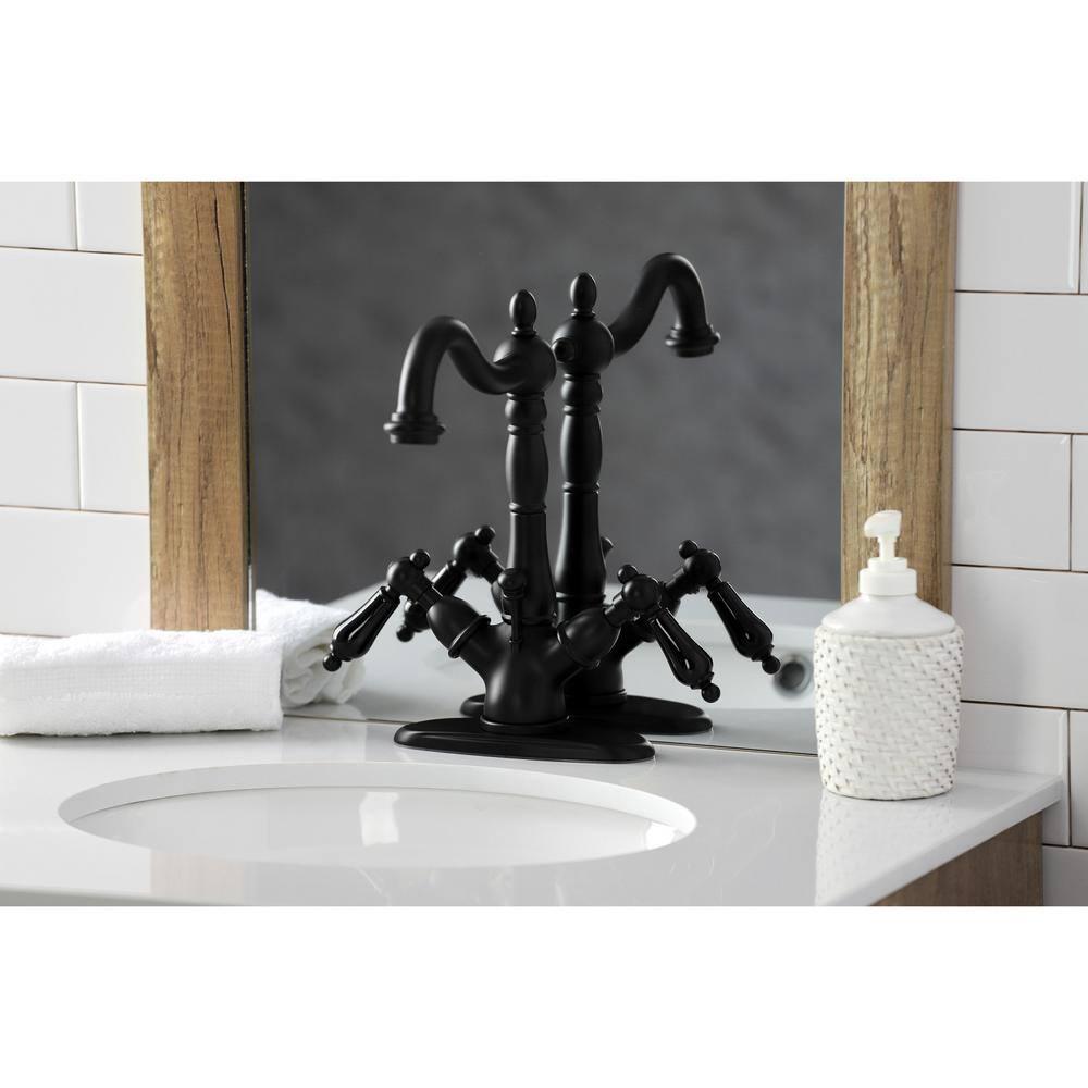 Kingston Brass Duchess 4 in Centerset 2Handle Bathroom Faucet in Matte Black