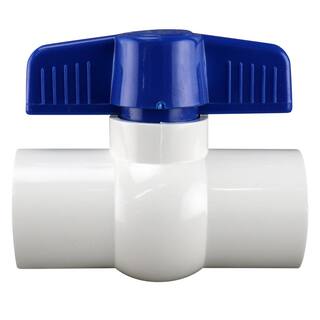 Everbilt 1 in. x 1 in. x 4 in. PVC Schedule 40 Slip x Slip Ball Valve Pro Pack (6-Pack) PVCBV16JR