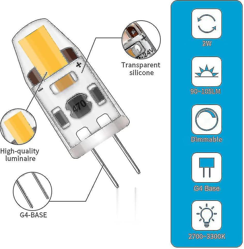 10pc Led G4 Dimmable Bulbs Warm Saving