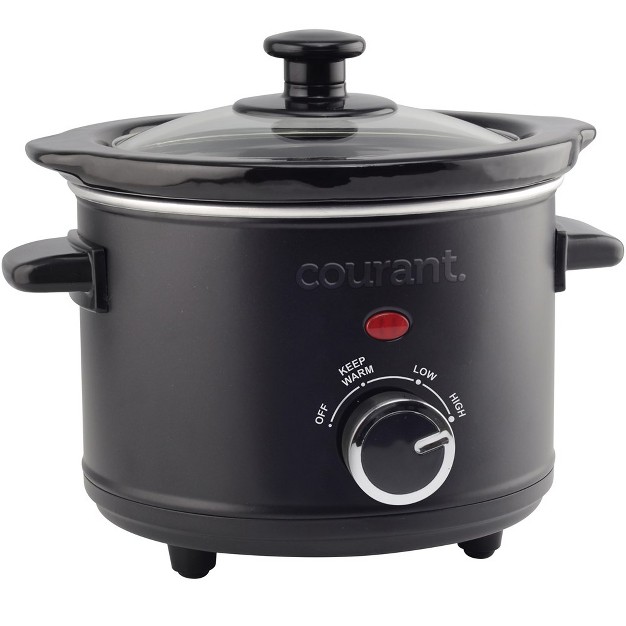 Courant 1 6 Quart Mini Slow Cooker With Warm Mode Stainless Steel