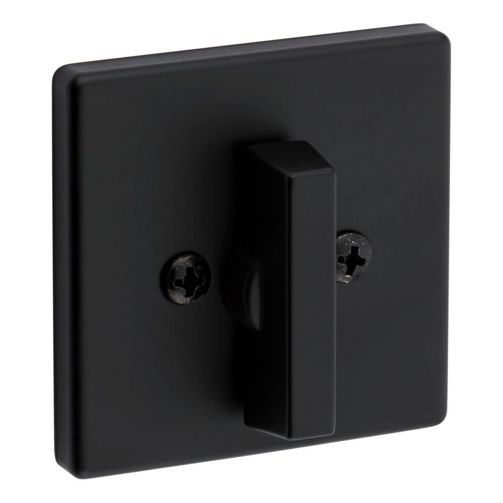 Kwikset 660 Contemporary Square Matte Black Single Cylinder Deadbolt featuring SmartKey Security and Microban Technology 660SQT514SMTV1