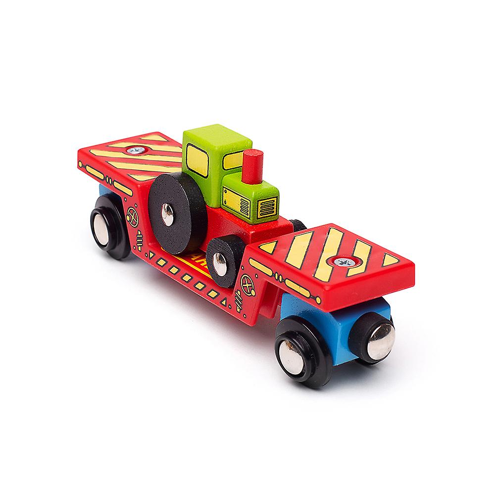 Bigjigs Rail Wooden Tractor Low Loader Engine Locomotive Train Railway