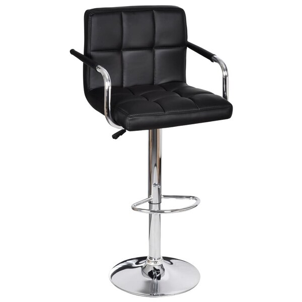 vidaXL Bar Stools 2 pcs Black Faux Leather - 20.5