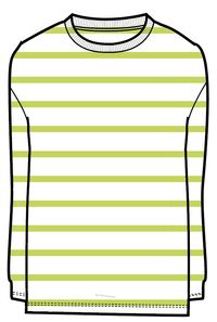 Panorama Striped LS T-Shirt - Lime Stripe