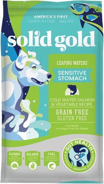 Solid Gold Leaping Waters Sensitive Stomach Grain-Free Cold Water Salmon and Vegetable Dry Dog Food